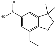 Boronic acid, (7-ethyl-2,3-dihydro-3,3-dimethyl-5-benzofuranyl)- (9CI) Struktur