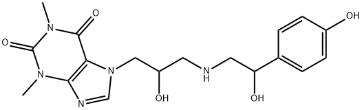 7-[2-Hydroxy-3-[[2-hydroxy-2-(p-hydroxyphenyl)ethyl]amino]propyl]-1,3-dimethyl-1H-purine-2,6(3H,7H)-dione Struktur