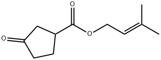 Cyclopentanecarboxylic acid, 3-oxo-, 3-methyl-2-butenyl ester (9CI) Struktur