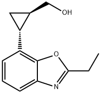 Cyclopropanemethanol, 2-(2-ethyl-7-benzoxazolyl)-, (1R,2R)- (9CI) Struktur