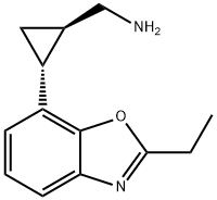 Cyclopropanemethanamine, 2-(2-ethyl-7-benzoxazolyl)-, (1R,2R)- (9CI) Struktur