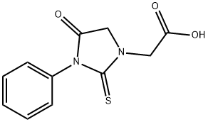 4-oxo-3-phenyl-2-thioxoimidazolidine-1-acetic acid Struktur