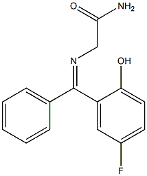 2-[[(5-Fluoro-2-hydroxyphenyl)phenylmethylene]amino]acetamide Struktur