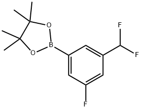 2-(3-(difluoromethyl)-5-fluorophenyl)-4,4,5,5-tetramethyl-1,3,2-dioxaborolane Struktur