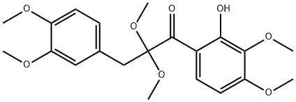 3-(3,4-Dimethoxyphenyl)-1-(2-hydroxy-3,4-dimethoxyphenyl)-2,2-dimethoxy-1-propanone Struktur