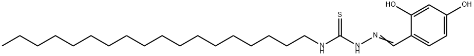 1-[[(Z)-(2-hydroxy-4-oxo-1-cyclohexa-2,5-dienylidene)methyl]amino]-3-o ctadecyl-thiourea Struktur