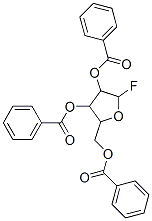 (3,4-dibenzoyloxy-5-fluoro-oxolan-2-yl)methyl benzoate Struktur