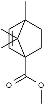 Bicyclo[2.2.1]hept-2-ene-1-carboxylic acid, 4,7,7-trimethyl-, methyl ester (9CI) Struktur