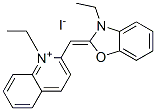 1-ethyl-2-[(3-ethyl-3H-benzoxazol-2-ylidene)methyl]quinolinium iodide Struktur