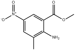 Benzoic acid, 2-amino-3-methyl-5-nitro-, methyl ester (9CI) Struktur