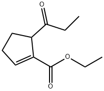 1-Cyclopentene-1-carboxylicacid,5-(1-oxopropyl)-,ethylester(9CI) Struktur