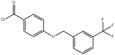 4-{[3-(trifluoromethyl)benzyl]oxy}benzoyl chloride Struktur