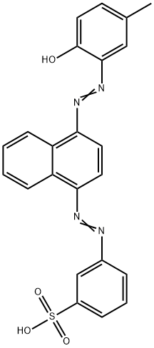 3-[[4-[(2-hydroxy-5-methylphenyl)azo]-1-naphthyl]azo]benzenesulphonic acid Struktur