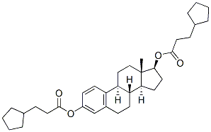 estra-1,3,5(10)-triene-3,17beta-diol bis(cyclopentanepropionate)  Struktur