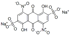 disodium 9,10-dihydro-1,5-dihydroxy-4,8-dinitro-9,10-dioxoanthracene-2,6-disulphonate Struktur