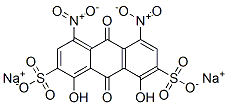 9,10-Dihydro-1,8-dihydroxy-4,5-dinitro-9,10-dioxo-2,7-anthracenedisulfonic acid disodium salt Struktur