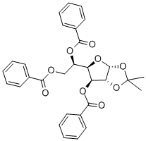 1,2-O-ISOPROPYLIDENE-3,5,6-TRI-O-BENZOYL-ALPHA-D-GLUCOFURANOSE Struktur