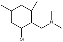 2-(dimethylaminomethyl)-3,3,5-trimethyl-cyclohexan-1-ol Struktur