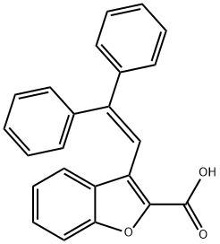 3-(2,2-diphenylethenyl)benzofuran-2-carboxylic acid Struktur