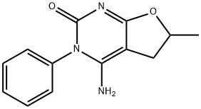 4-Amino-5,6-dihydro-6-methyl-3-phenyl-furo[2,3-d]pyrimidin-2<br>(3H)-one Struktur