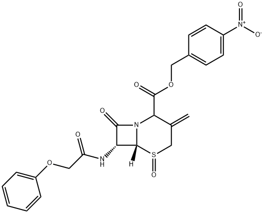 4-NITROBENZYL 3-METHYLENE-7-(PHENOXYACETAMIDO)CEPHAM-4-CARBOXYLATE 5-OXIDE Struktur