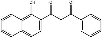 1-(1-hydroxy-2-naphthyl)-3-phenylpropane-1,3-dione Struktur