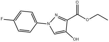 1-(4-Fluoro-phenyl)-4-hydroxy-1H-pyrazole-3-carboxylic acid ethyl ester Struktur