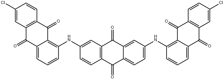 2,7-Bis[(6-chloro-9,10-dihydro-9,10-dioxoanthracen-1-yl)amino]-9,10-anthracenedione Struktur