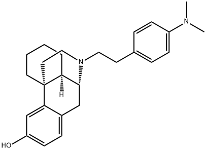 (-)-17-(p-Dimethylaminophenethyl)morphinan-3-ol Struktur