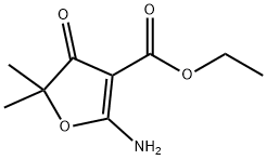 3-Furancarboxylicacid,2-amino-4,5-dihydro-5,5-dimethyl-4-oxo-,ethylester Struktur