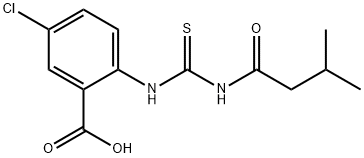 5-CHLORO-2-[[[(3-METHYL-1-OXOBUTYL)AMINO]THIOXOMETHYL]AMINO]-BENZOIC ACID Struktur