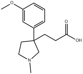 3-[3-(m-Methoxyphenyl)-1-methyl-3-pyrrolidinyl]propionic acid Struktur