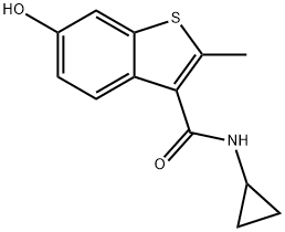 Benzo[b]thiophene-3-carboxamide, N-cyclopropyl-6-hydroxy-2-methyl- (9CI) Struktur