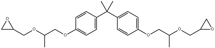 2,2'-[(1-methylethylidene)bis[4,1-phenyleneoxy(1-methyl-2,1-ethanediyl)oxymethylene]]bis-Oxirane Struktur