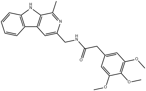 N-(1-Methyl-9H-pyrido[3,4-b]indol-3-ylmethyl)-3,4,5-trimethoxyphenylacetamide Struktur