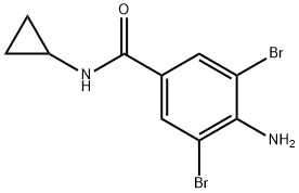 4-Amino-N-cyclopropyl-3,5-dibromobenzamide Struktur