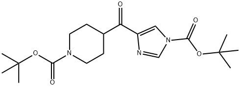 TERT-BUTYL 4-(1-(TERT-BUTOXYCARBONYL)-1H-IMIDAZOLE-4-CARBONYL)PIPERIDINE-1-CARBOXYLATE Struktur