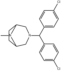 3-[Bis(p-chlorophenyl)methyl]-8-methyl-3,8-diazabicyclo[3.2.1]octane Struktur