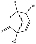 6-Oxabicyclo[3.2.1]oct-2-en-7-one, 1,4-dihydroxy-, (1R,4R,5R)- (9CI) Struktur