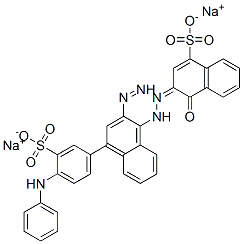 disodium (3Z)-3-[[4-(4-anilino-3-sulfonato-phenyl)diazenylnaphthalen-1-yl]hydrazinylidene]-4-oxo-naphthalene-1-sulfonate Struktur