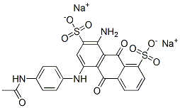 disodium 5-(p-acetamidoanilino)-8-amino-9,10-dihydro-9,10-dioxoanthracene-1,7-disulphonate Struktur