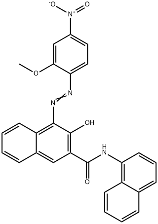 3-hydroxy-4-[(2-methoxy-4-nitrophenyl)azo]-N-naphthylnaphthalene-2-carboxamide Struktur