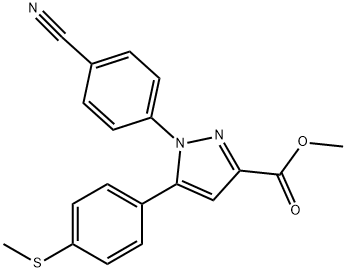 METHYL 1-(4-CYANO-PHENYL)-5-(4-METHYLSULFANYL-PHENYL)-1H-PYRAZOLE-3-CARBOXYLATE Struktur