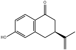 (S)-3,4-Dihydro-6-hydroxy-3-isopropenylnaphthalen-1(2H)-one Struktur