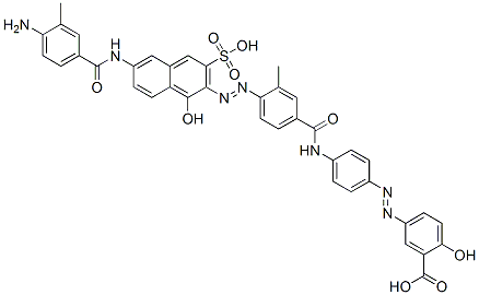 5-[[4-[[4-[[6-[(4-Amino-3-methylbenzoyl)amino]-1-hydroxy-3-sulfonaphthalen-2-yl]azo]-3-methylbenzoyl]amino]phenyl]azo]-2-hydroxybenzoic acid Struktur