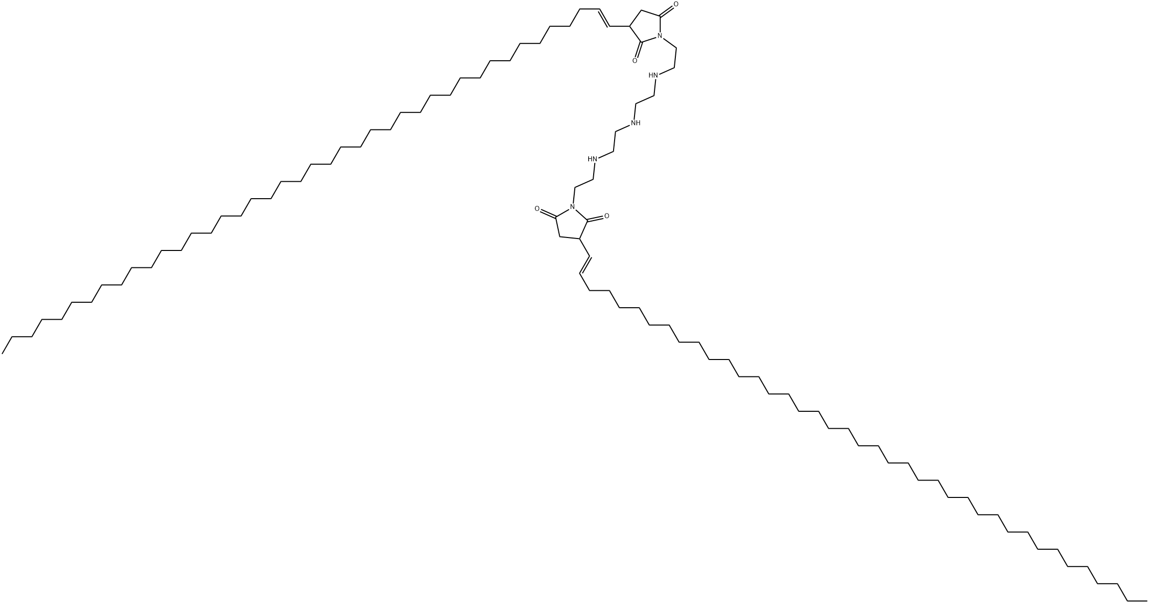 1-[2-[[2-[[2-[[2-[2,5-dioxo-3-(tetracontenyl)-1-pyrrolidinyl]ethyl]amino]ethyl]amino]ethyl]amino]ethyl]-3-(dotetracontenyl)pyrrolidine-2,5-dione Struktur