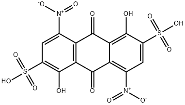 1,5-dihydroxy-4,8-dinitro-9,10-dioxo-9,10-dihydroanthracene-2,6-disulfonic acid Struktur