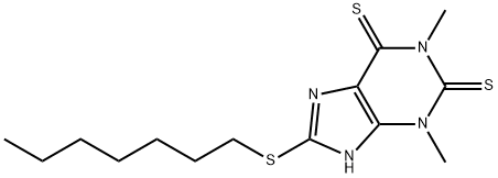 1,3-Dimethyl-8-(heptylthio)-1H-purine-2,6(3H,7H)-dithione Struktur