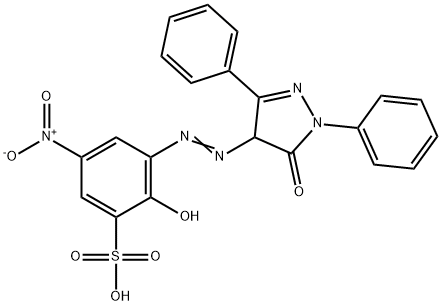 3-[(4,5-dihydro-5-oxo-1,3-diphenyl-1H-pyrazol-4-yl)azo]-2-hydroxy-5-nitrobenzenesulphonic acid Struktur