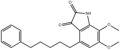 6,7-Dimethoxy-4-(5-phenylpentyl)-1H-indole-2,3-dione Struktur